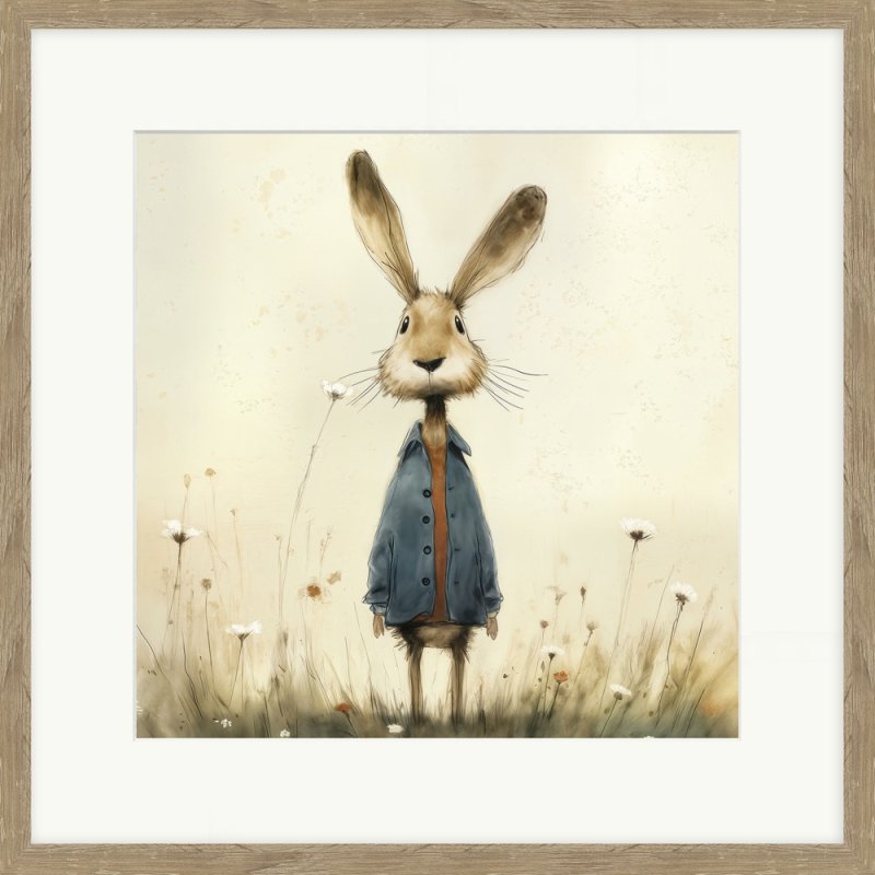 Artko Artko Stick Leg Rabbit Framed Print