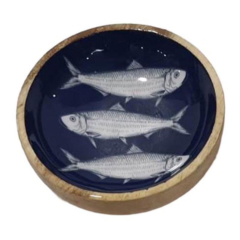 Candlelight Sardines Fish Mango Bowl Blue