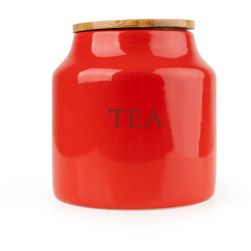 Candlelight Tomato Tea Storage Jar With Bamboo Lid
