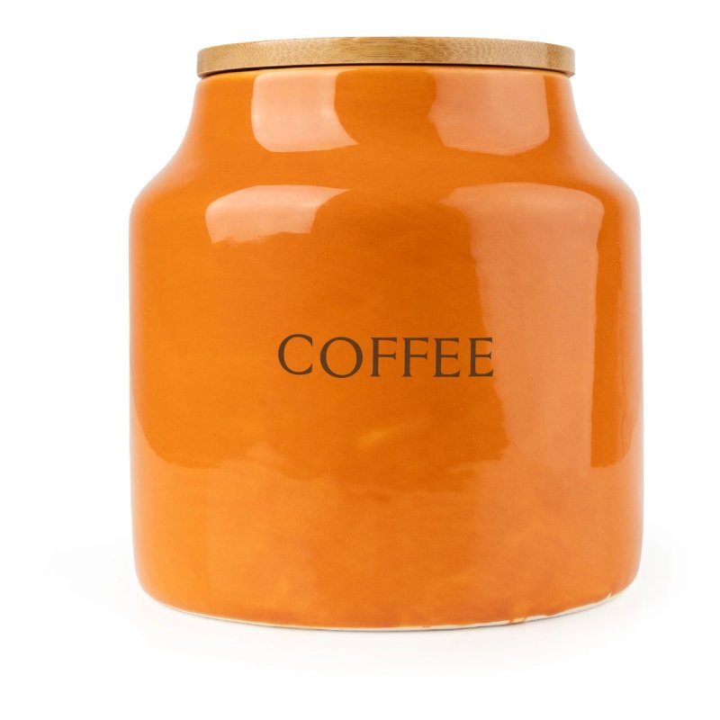 Candlelight Tomato Coffee Storage Jar With Bamboo Lid