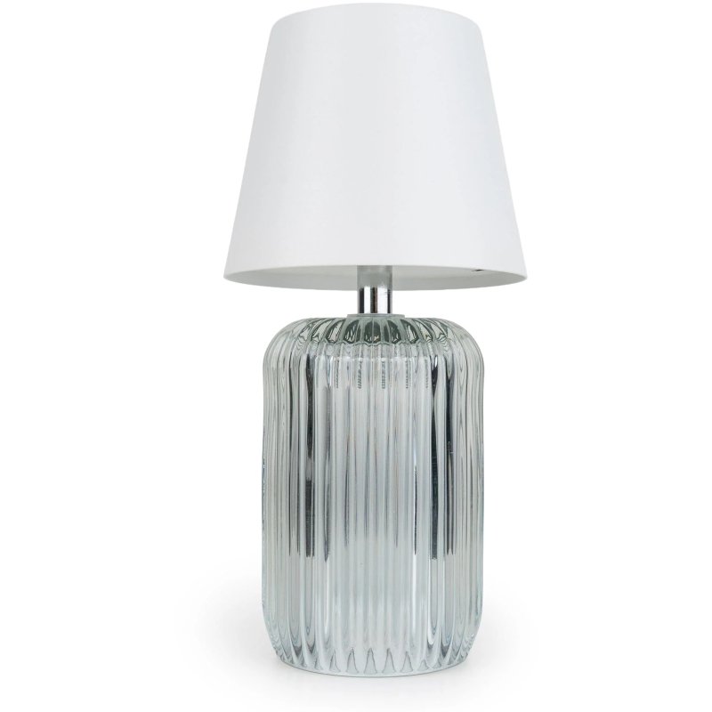 Candlelight Ridged Glass Battery LED Lamp Clear