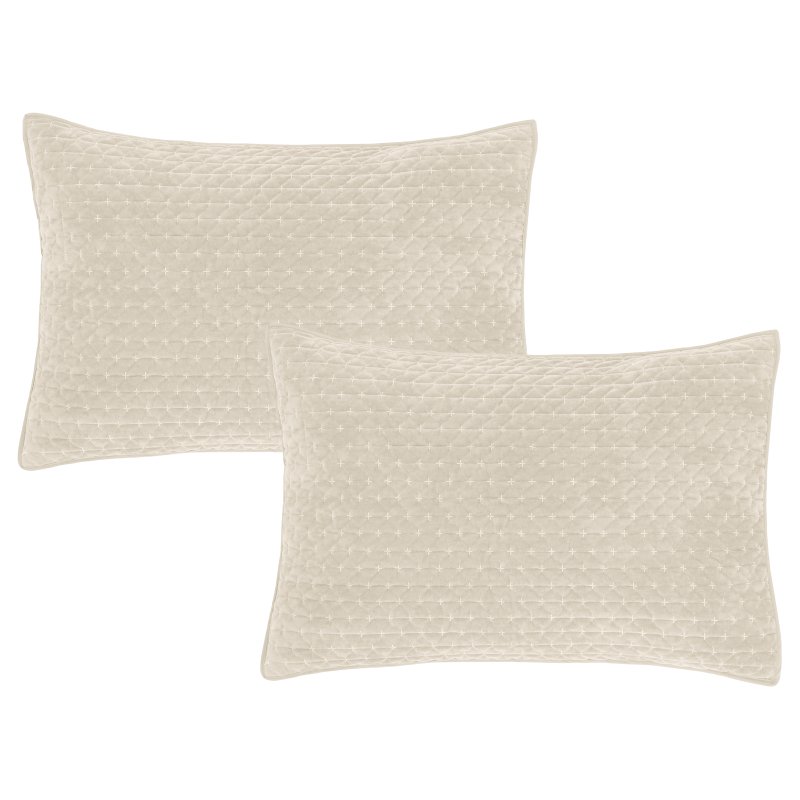 Bianca Attica Velvet Natural Pillowsham Pair