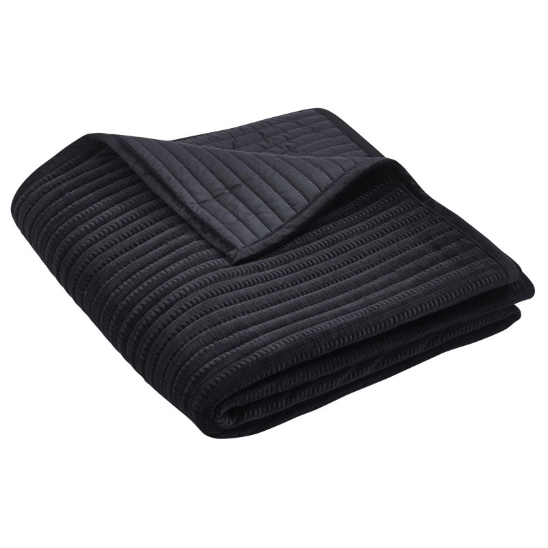 Catherine Lansfield Catherine Lansfield Velvet Pinsonic Black Bedspread