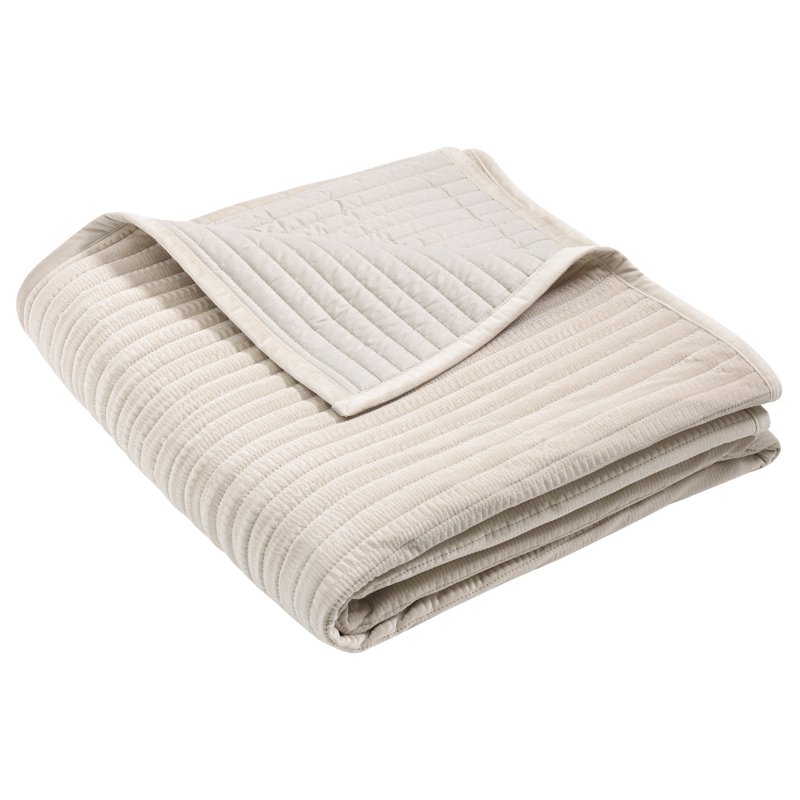 Catherine Lansfield Catherine Lansfield Velvet Pinsonic Natural Bedspread