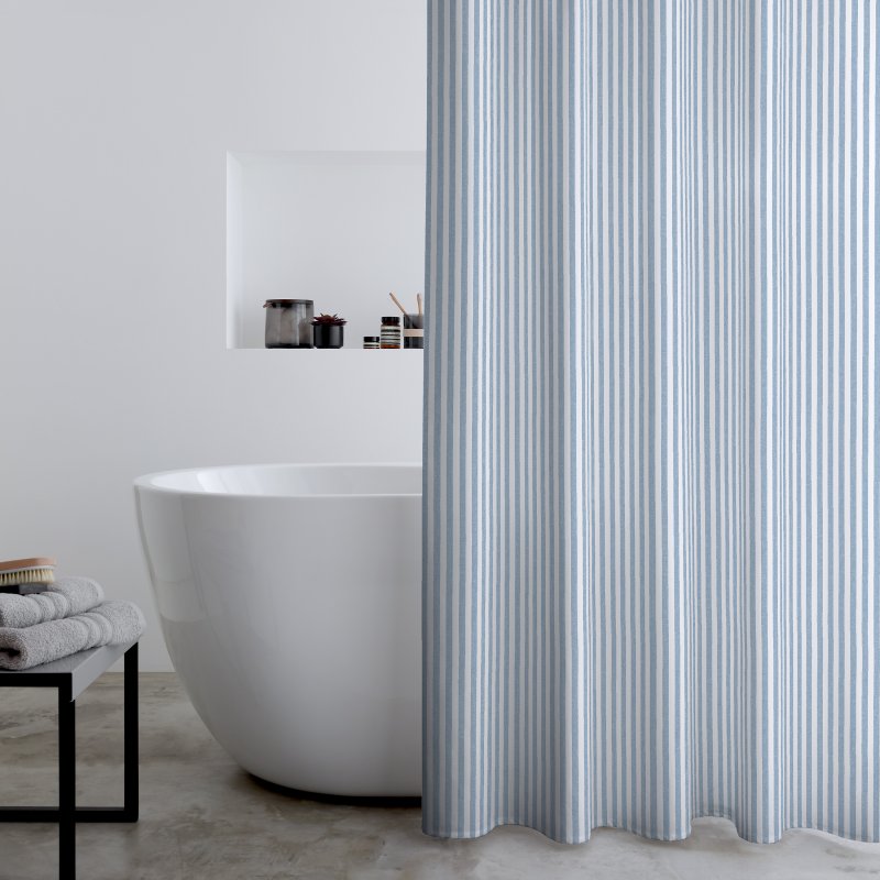 Catherine Lansfield Catherine Lansfield Timeless Stripe Blue Shower Curtain