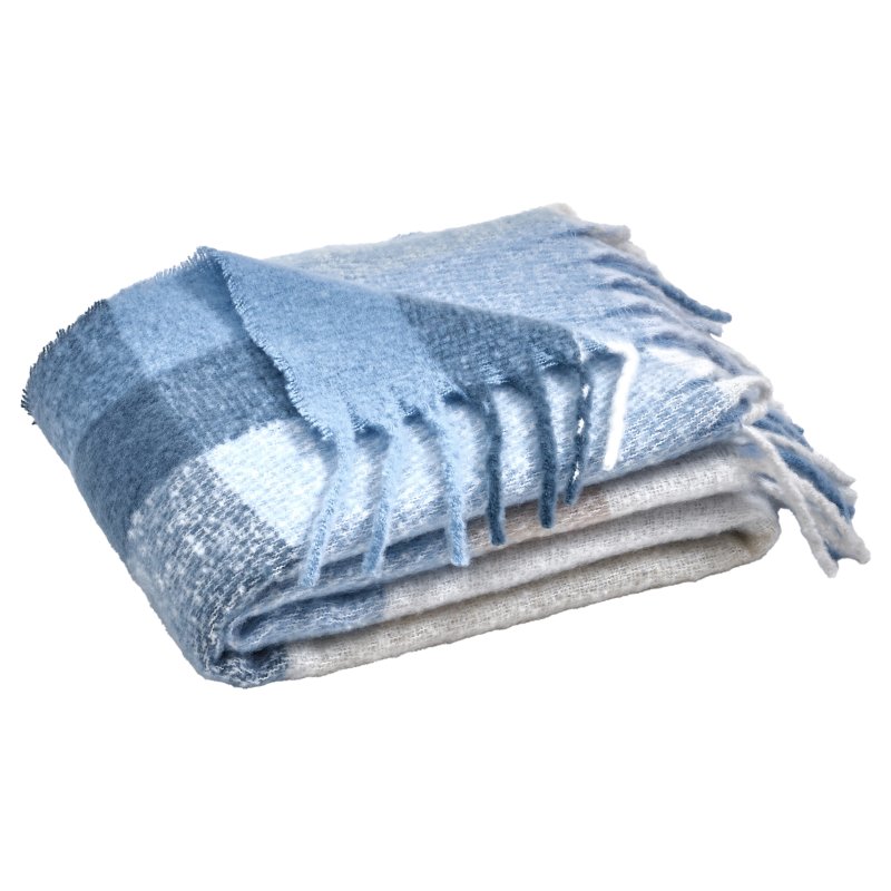 Catherine Lansfield Catherine Lansfield Faux Mohair Check Blue Throw