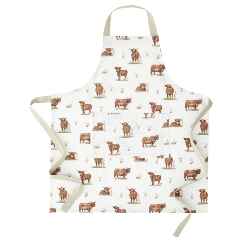 Catherine Lansfield Catherine Lansfield Angus Highland Cow Natural Apron
