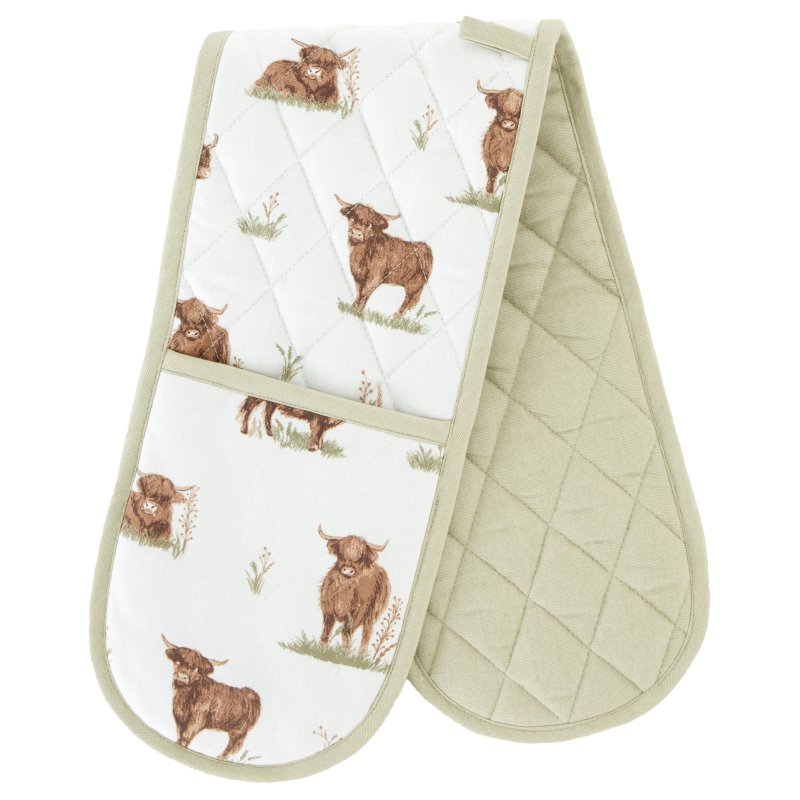 Catherine Lansfield Catherine Lansfield Angus Highland Cow Natural Double Oven Glove