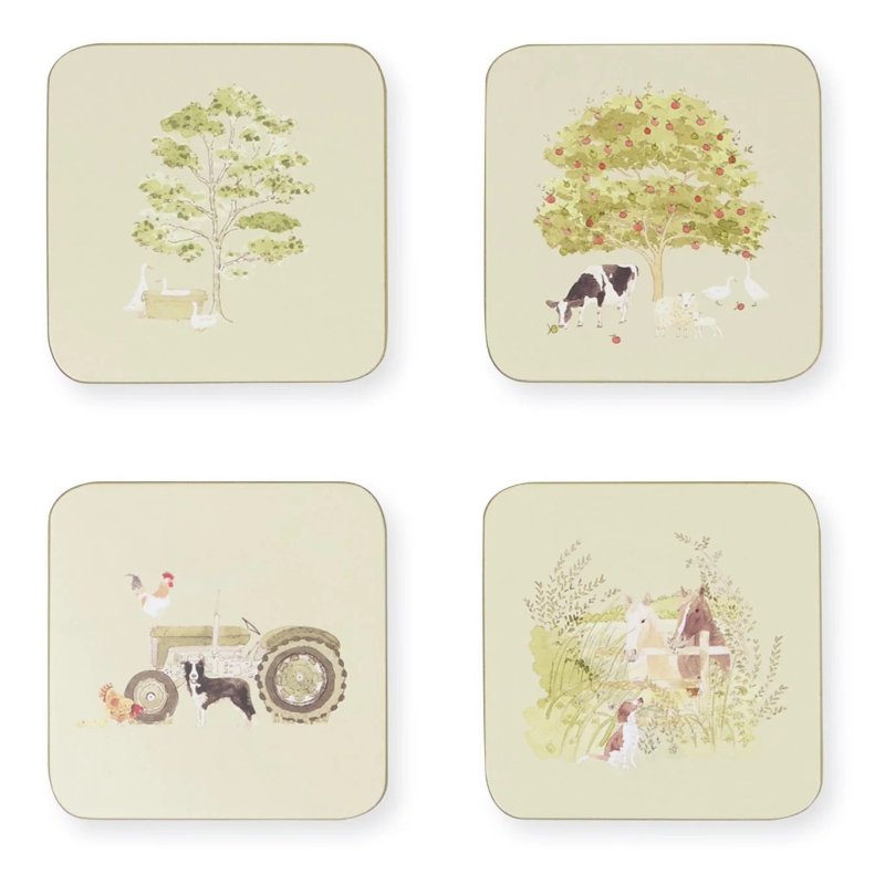 Sophie Allport Farm Friends Set Of 4 Coasters