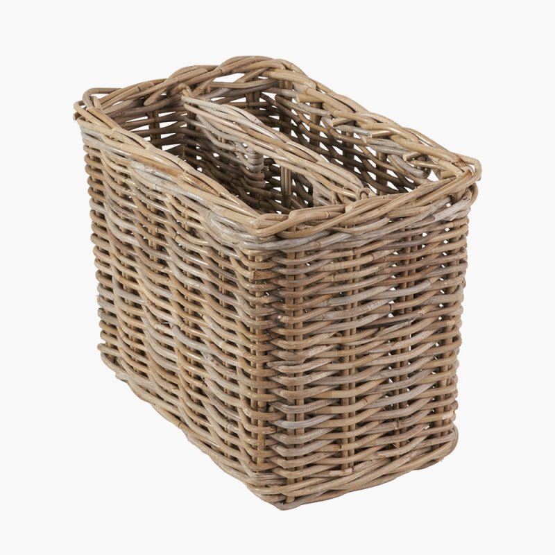 Pacific Tobs Grey Kubu Rattan Magazine Basket