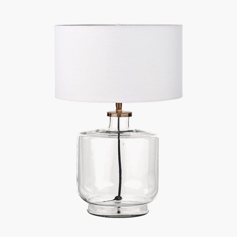 Pacific Josie Glass Brass Table Lamp & Harry Ivory Shade