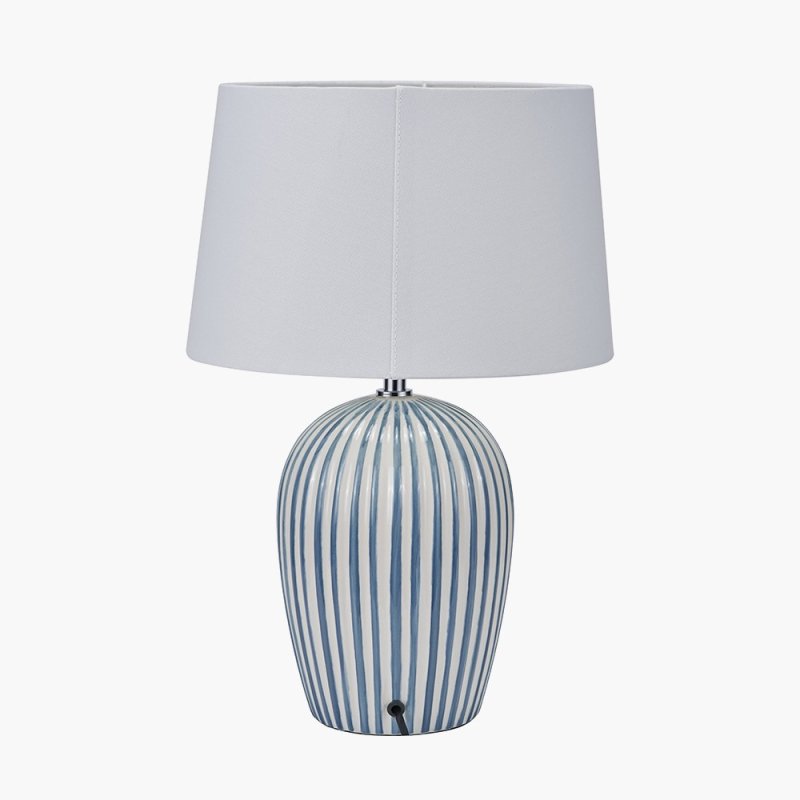 Pacific Cannes Blue And White Stripe Ceramic Table Lamp