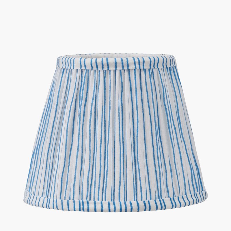 Pacific Thiago Ocean Blue Stripe Mushroom Pleat Tapered Shade Small