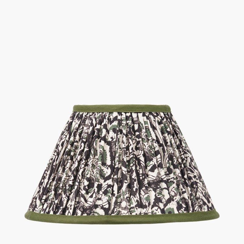 Pacific Ornella Green Floral Design Mushroom Pleat Empire Shade Medium