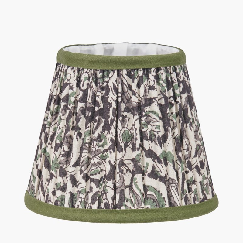 Pacific Ornella Green Floral Design Mushroom Pleat Empire Shade Small