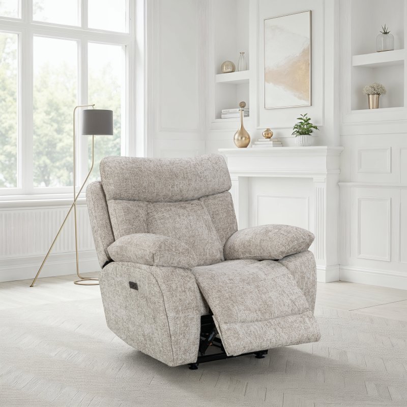 Aldiss Own Henley Power Recliner Chair in Biscuit