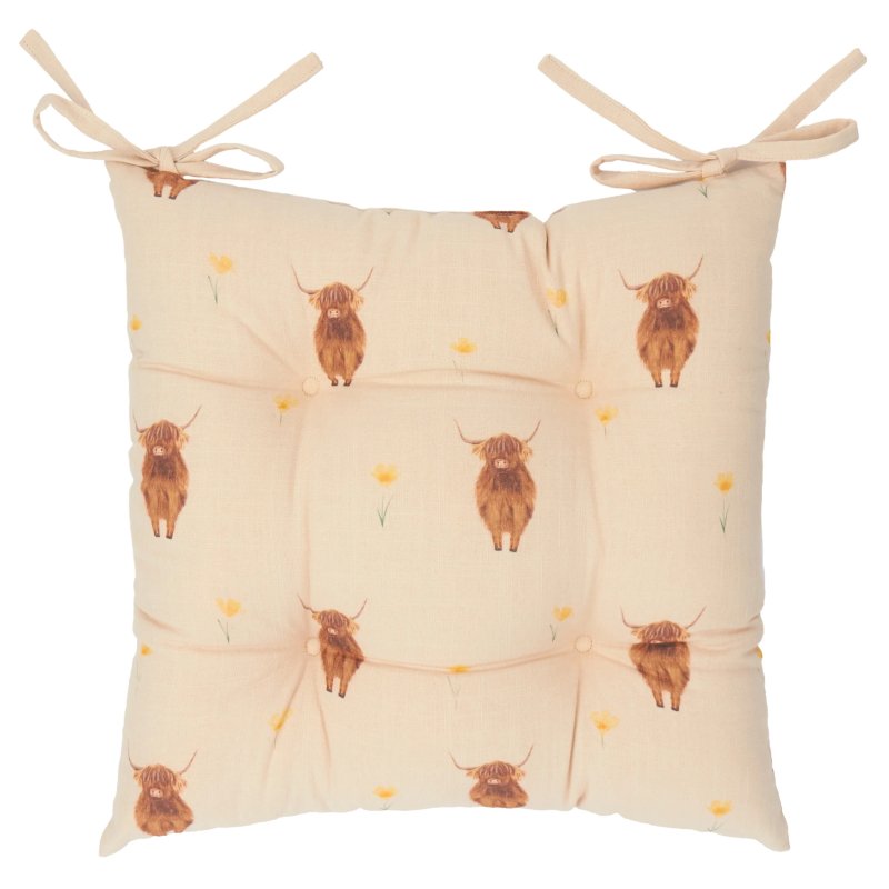 Wylder Ramble Highland Cow Seat Pads Natural