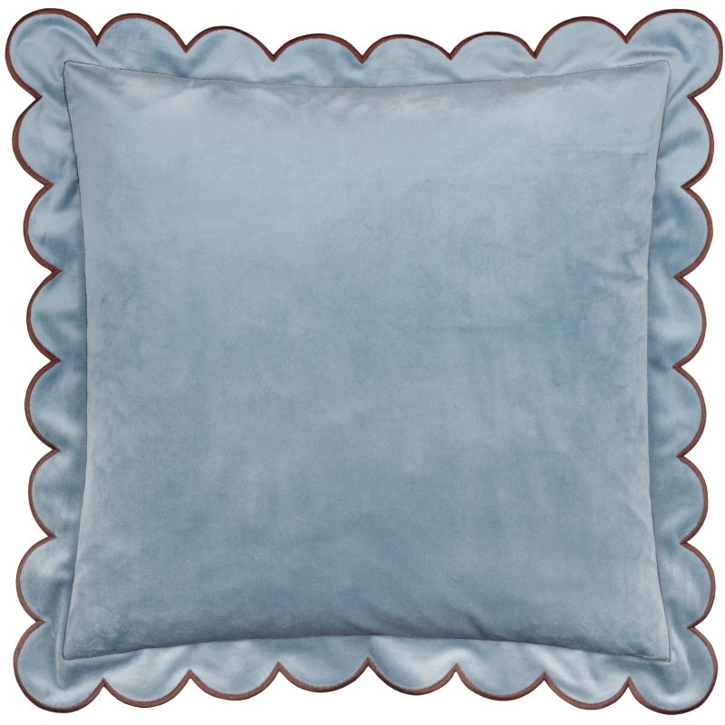 Furn Lil Scallop Cushion Blue/Brown