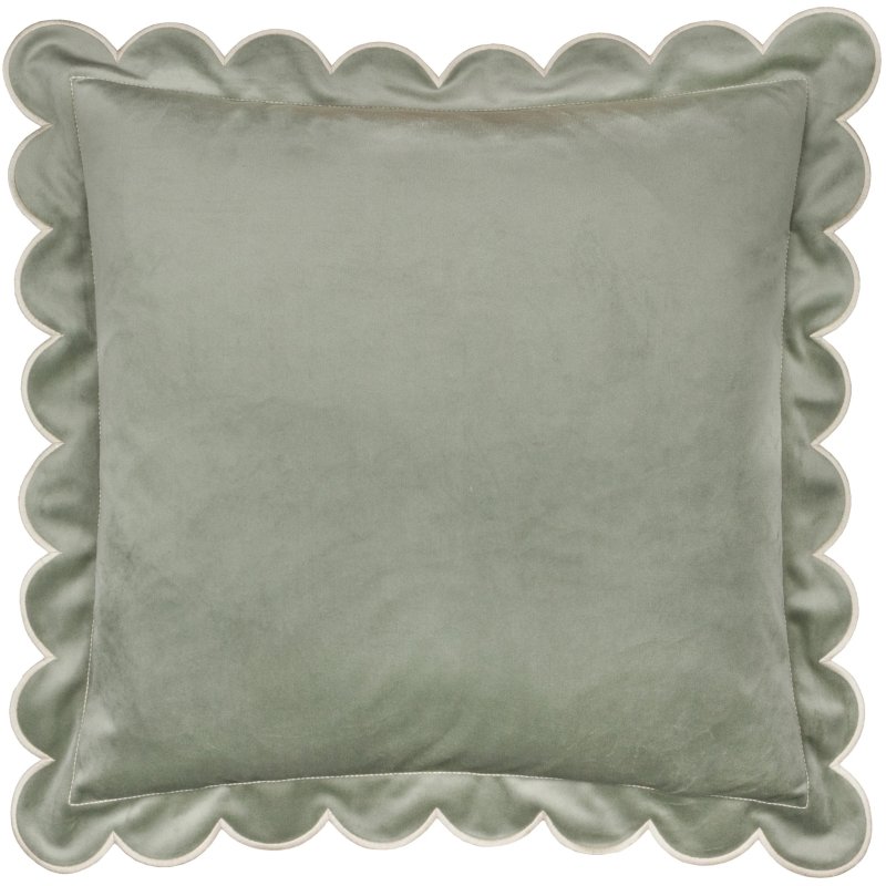 Furn Lil Scallop Cushion Green/Natural