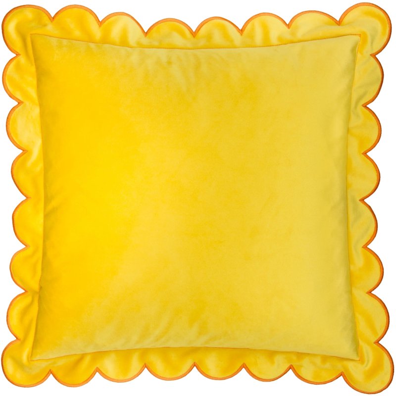 Furn Lil Scallop Cushion Lemon/Ginger