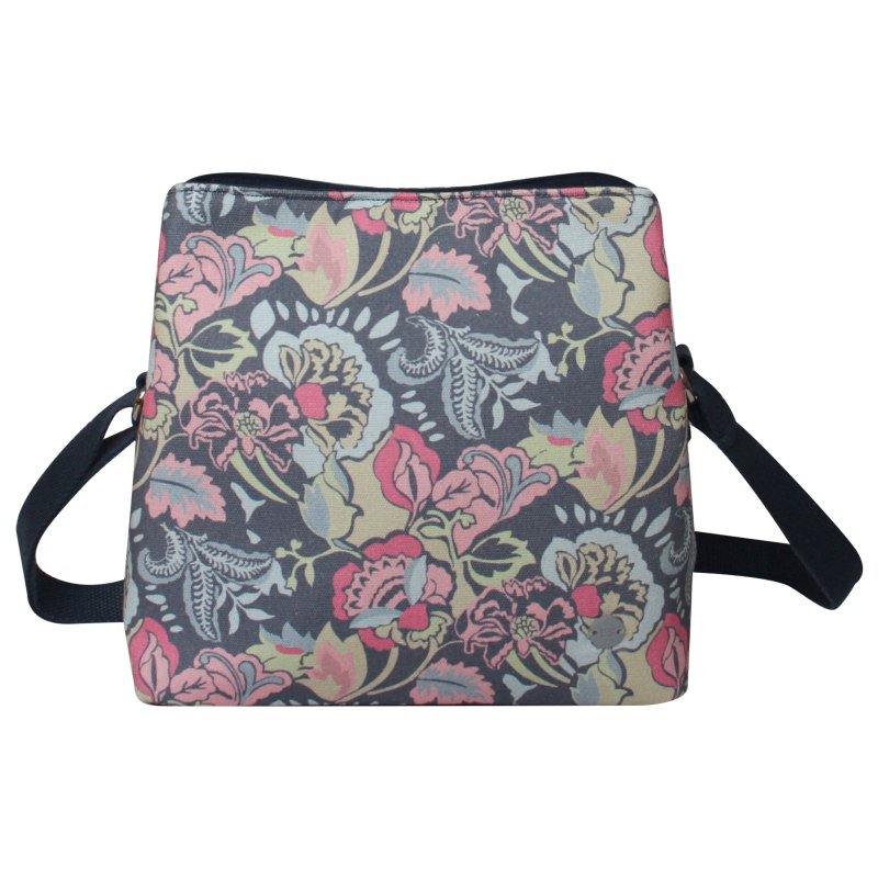 Earth Squared Blue Jacobean Canvas Logan Bag