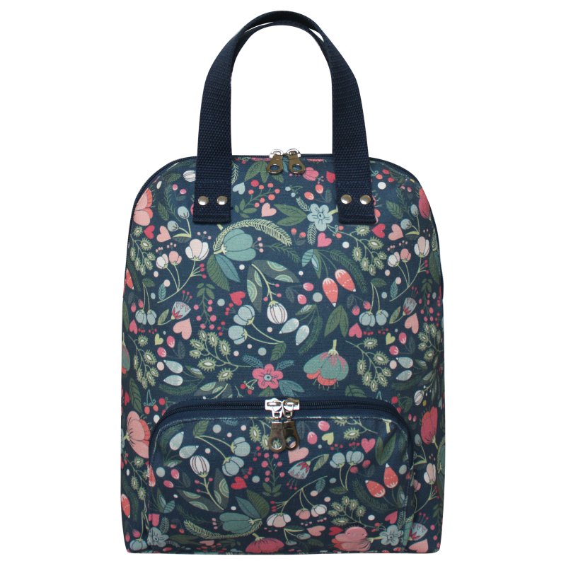 Earth Squared Blue Floral Canvas Alice Backpack