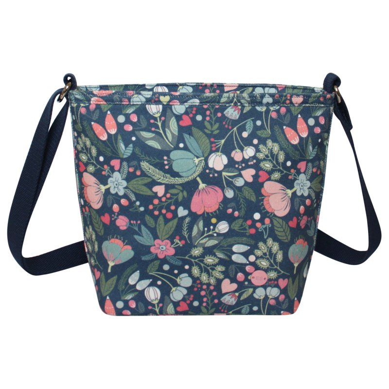 Earth Squared Blue Floral Canvas Brooke Bag
