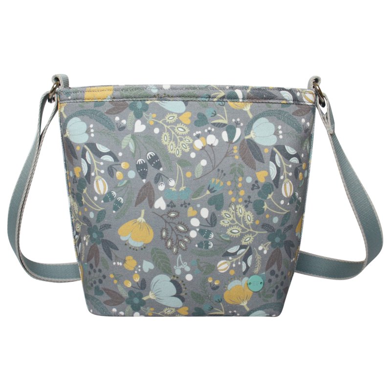 Earth Squared Grey Floral Canvas Brooke Bag