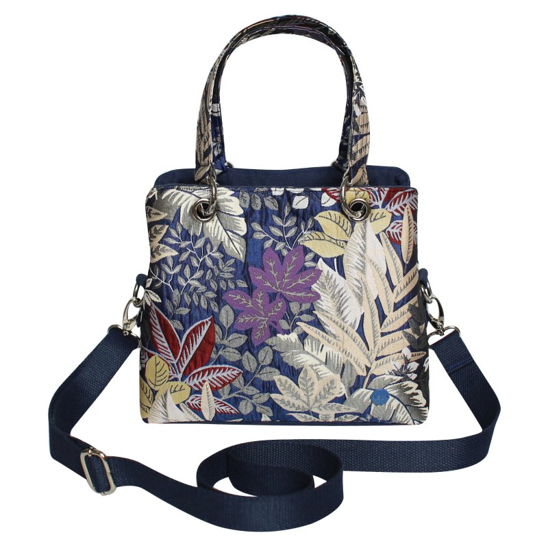 Earth Squared Navy Spring Jacquard Camille Bag