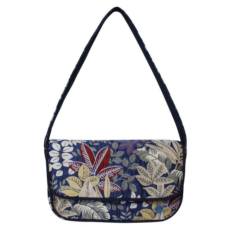 Earth Squared Navy Spring Jacquard Shoulder Bag