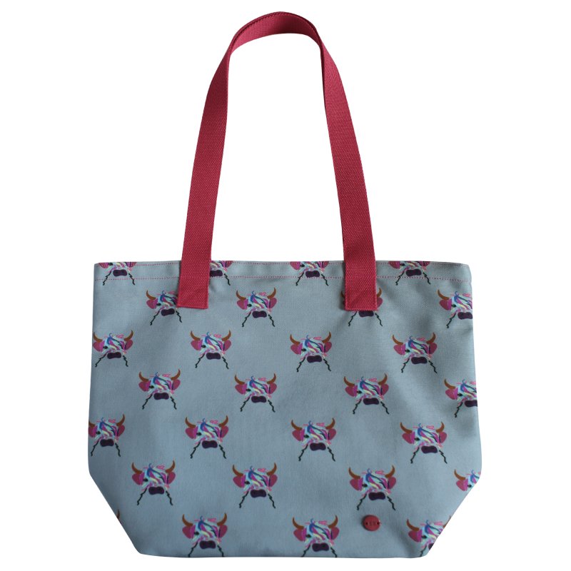 Earth Squared Cow Canvas Tote Bag