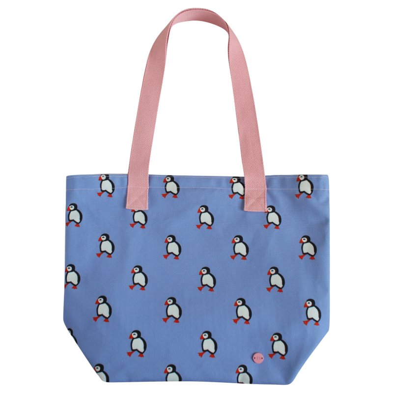 Earth Squared Puffin Canvas Tote Bag