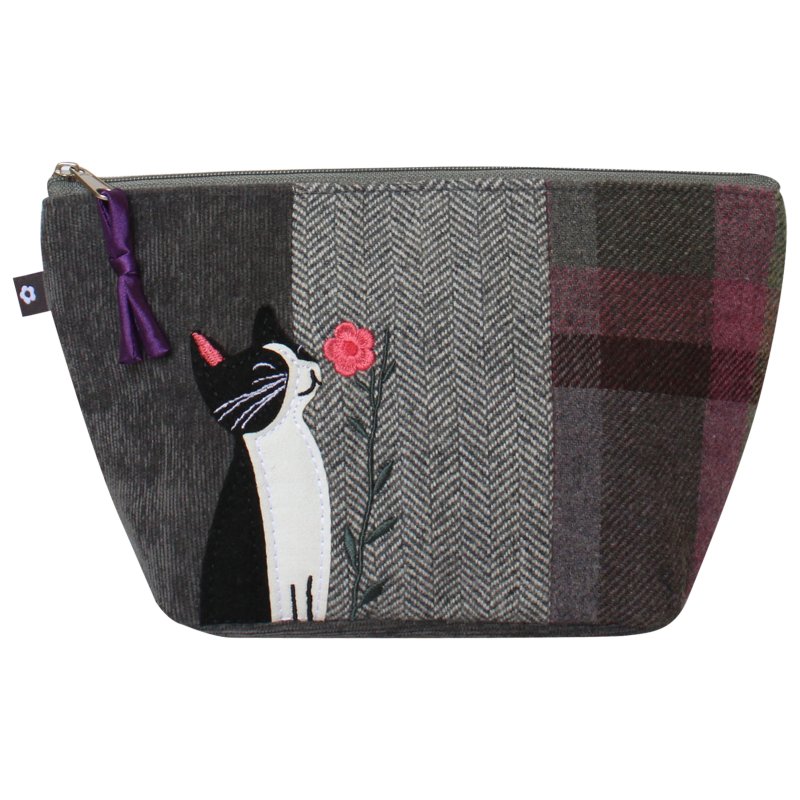 Earth Squared Cat Applique Make Up Bag