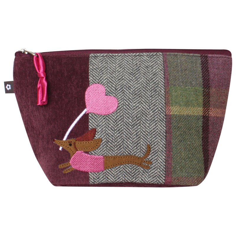 Earth Squared Sausage Dog Applique Make Up Bag