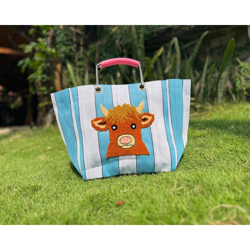 Earth Squared Cow Stripe Market Tote Bag