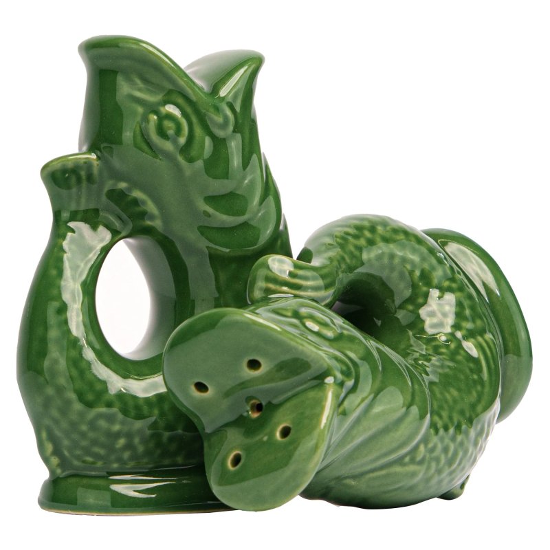 Original Gluggle Jug Salt & Pepper Pots Green