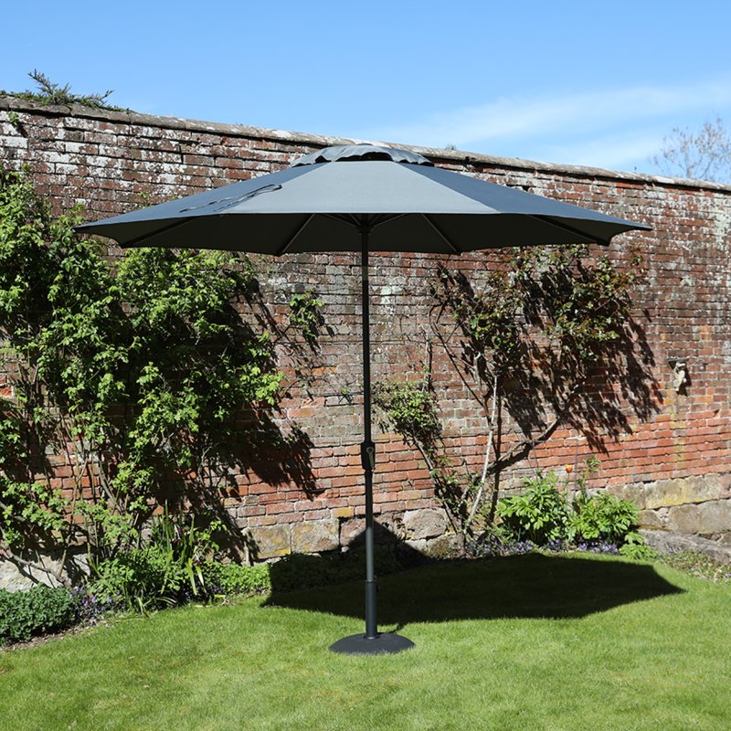 Aldiss Own Riviera Deluxe 3m Crank & Tilt Parasol in Grey