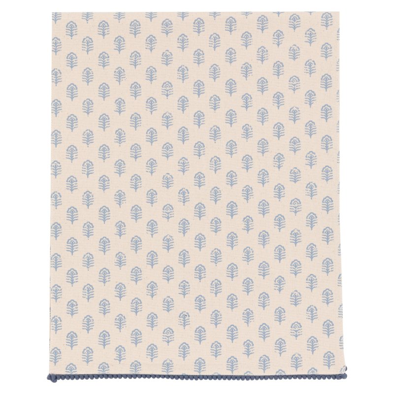 Gallery Direct Fleur Floral Stamp Table Runner Blue