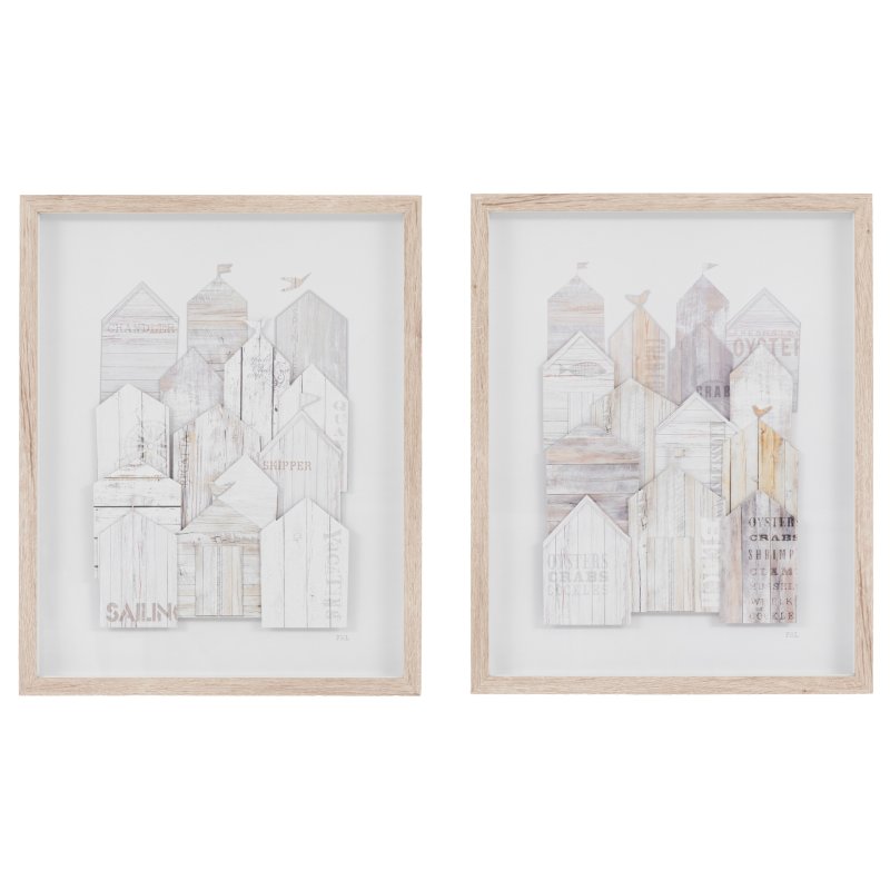 Art Marketing Beach Retreat Framed Art Set Of 2 White