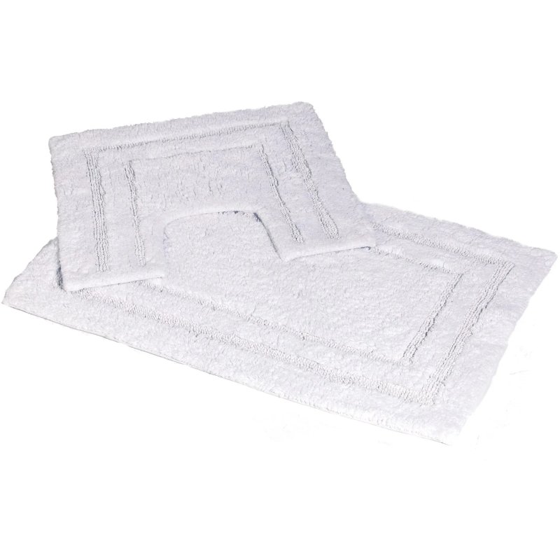Showerdrape Pinnacle 2 Piece Bath Mat Set White
