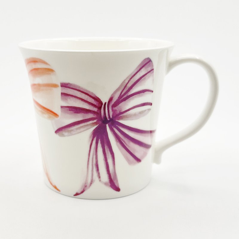 Just Mugs Mersey Mug Bows Purple front
