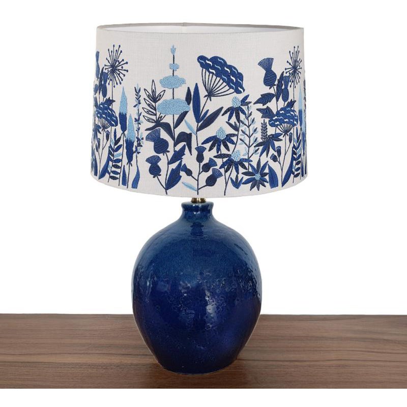 Aquarelle Home Selene Indigo Base With Ezra Medium Shade