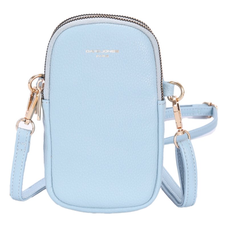 David Jones Double Zip Phone Case Pale Blue