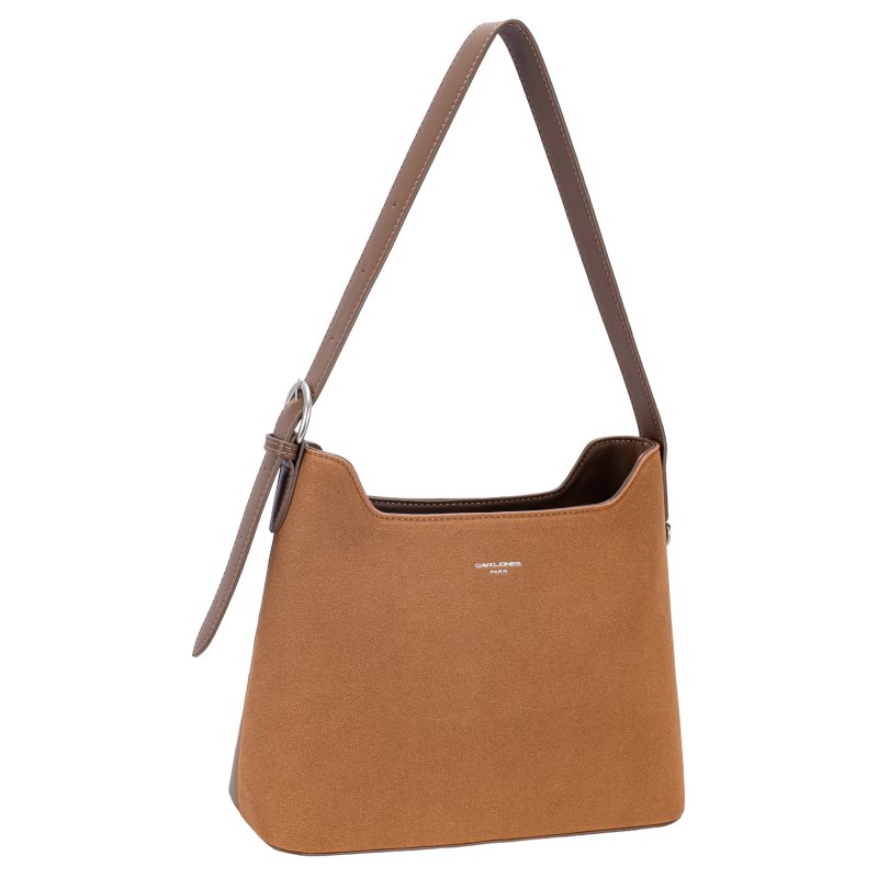 David Jones Single Strap Shoulder Bucket Bag Cocoa Brown