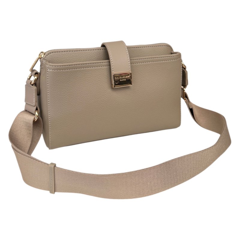 David Jones Multi Pocket Long Shoulder Bag Oxford Tan