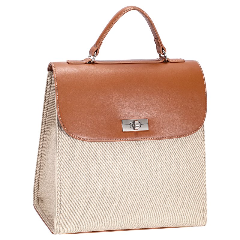 David Jones Flap Backpack Oatmeal Beige