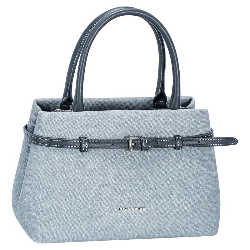 David Jones Canvas Effect Belt Detail Tote Bag Blue Jean