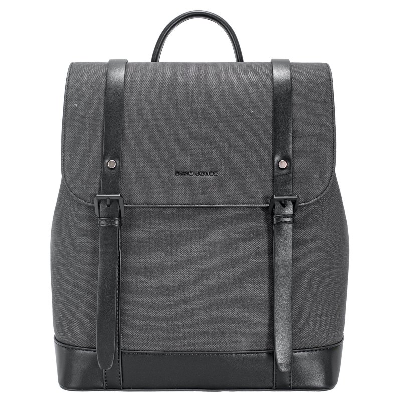 David Jones Canvas Effect Backpack Black