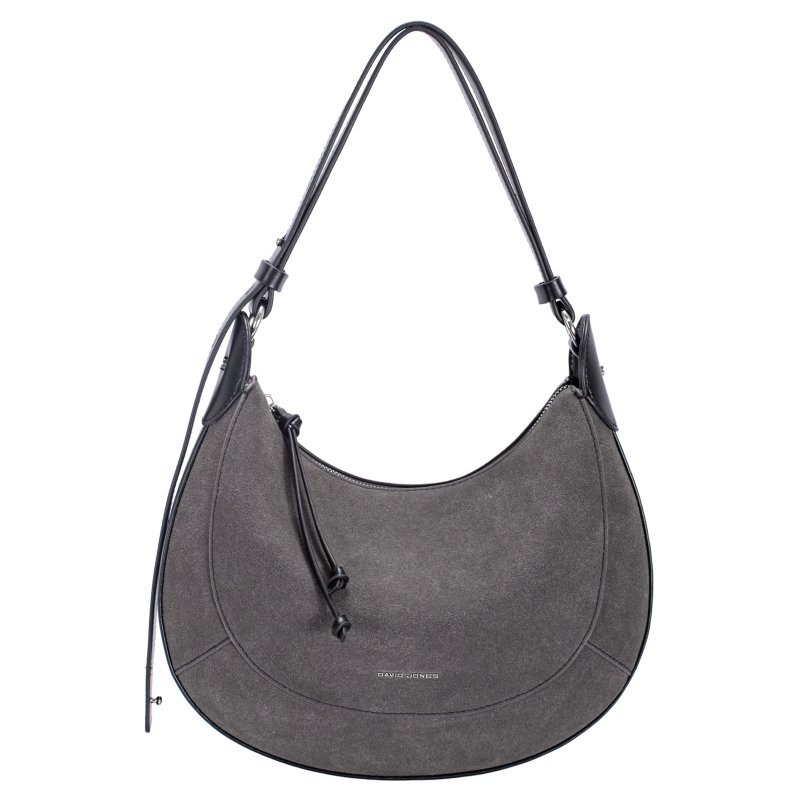 David Jones Faux Suede Shoulder Bag Black