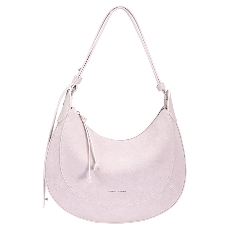 David Jones Faux Suede Shoulder Bag Snow Lilac